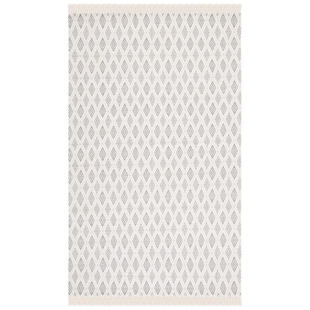 Safavieh 3 x 5 ft. Natural Hand Woven Rectangle Area Rug with Fringes, Ivory & Grey NAT865F-3